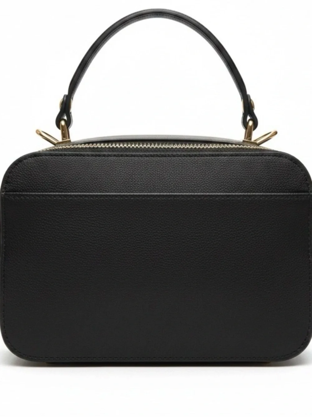 Karl Lagerfeld Black Heart-Accent Leather Camera Bag with Gold Hardware NWT